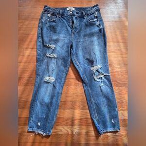 Abercrombie & Fitch Ripped Blue Boyfriend Jeans
